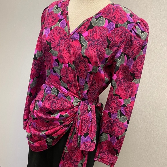 Vintage floral print draped dress - Picture 4 of 10